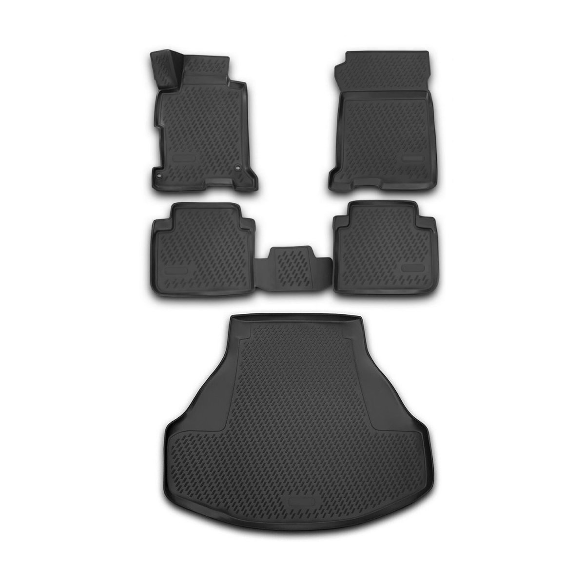 Honda Accord 3D Floor-Trunk Mats - Omac - Kit - Black - 2013-2017